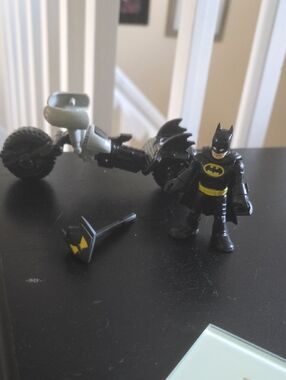 Imaginext Batman Action Figure with Black Batcycle